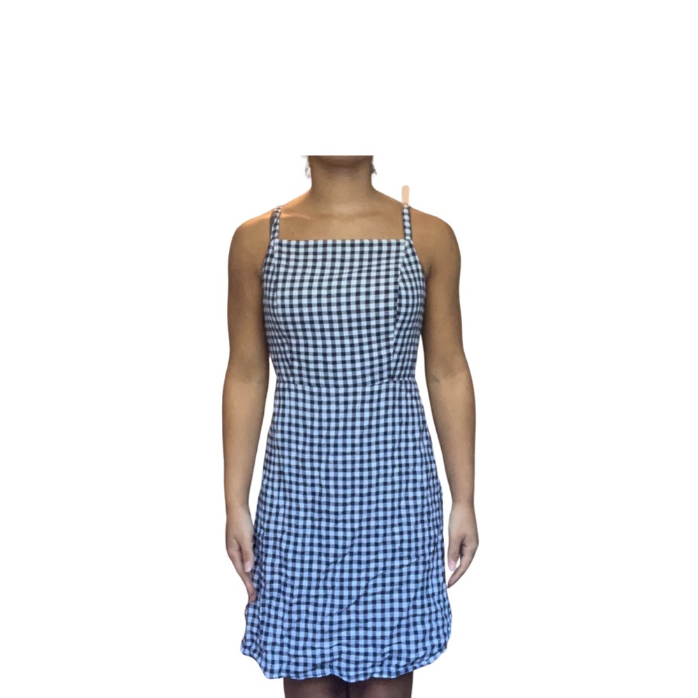 Plaid Black & White Women’s Old Navy Square Neck Medium Length Dress Size Medium